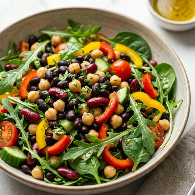 Fresh vegetable bean salad